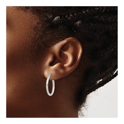 Sterling Silver 21mm Round Hoop Earrings – view 4
