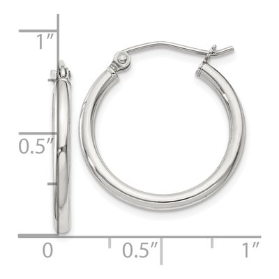 Sterling Silver 21mm Round Hoop Earrings – view 5
