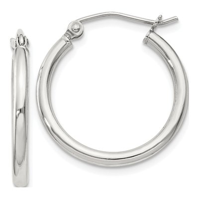 Sterling Silver 21mm Round Hoop Earrings