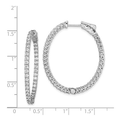 Sterling Silver 36mm CZ Inside-Out Hoop Earrings – view 5