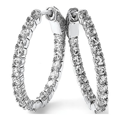 Sterling Silver 28mm CZ Hoop Earrings – view 6