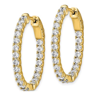 Gold-Plated Sterling Silver 28mm CZ Inside-Out Hoop Earrings – view 3