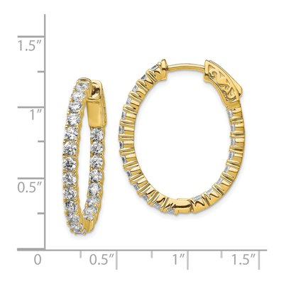 Gold-Plated Sterling Silver 28mm CZ Inside-Out Hoop Earrings – view 5
