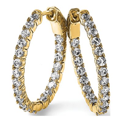 Gold-Plated Sterling Silver 28mm CZ Inside-Out Hoop Earrings – view 6