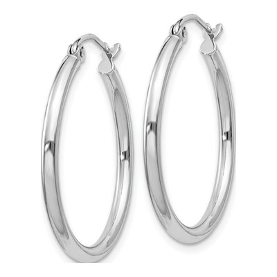 Sterling Silver 27mm Hoop Earrings – view 3
