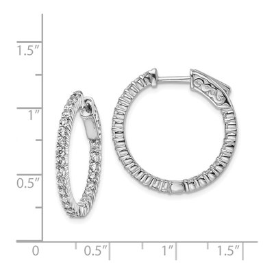 Sterling Silver 24mm CZ Inside-Out Hoop Earrings – view 5