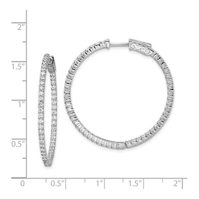 Sterling Silver 36mm CZ Inside-Out Hoop Earrings – view 5