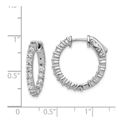 Sterling Silver 20mm CZ Inside-Out Hoop Earrings – view 5