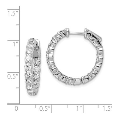 Sterling Silver 24mm CZ Inside-Out Hoop Earrings – view 5