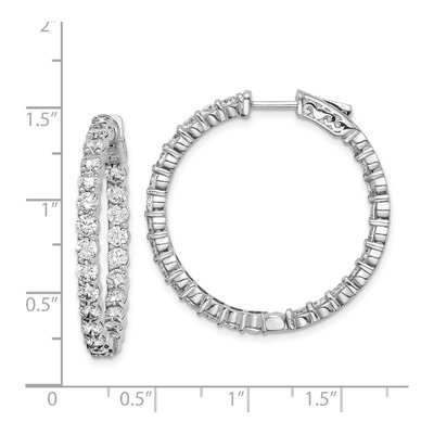 Sterling Silver 34mm CZ Inside-Out Hoop Earrings – view 5