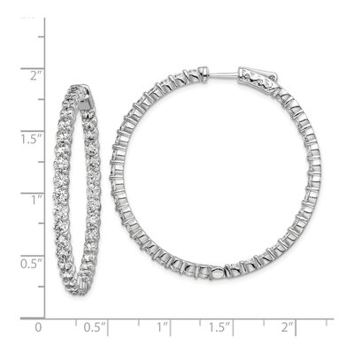 Sterling Silver 43mm CZ Inside-Out Hoop Earrings – view 5