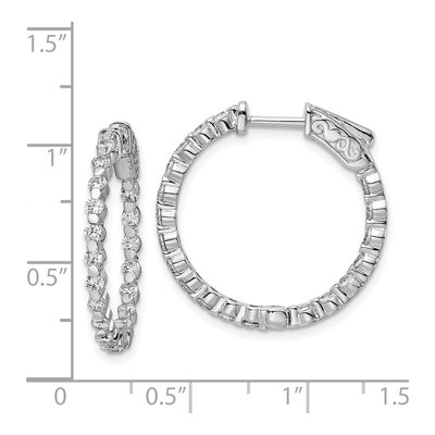 Sterling Silver 25mm CZ Inside-Out Hoop Earrings – view 5