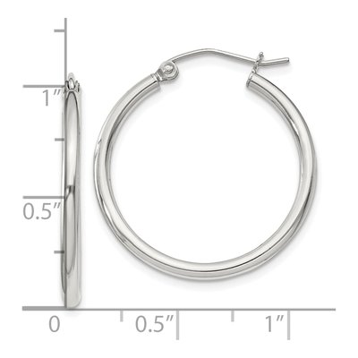 Sterling Silver 27mm Round Hoop Earrings – view 4