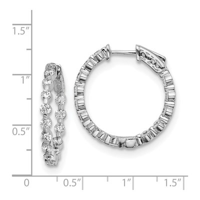 Sterling Silver 26mm CZ Inside-Out Hoop Earrings – view 5