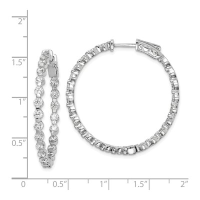 Sterling Silver 36mm CZ Inside-Out Hoop Earrings – view 5