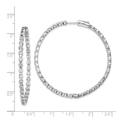 Sterling Silver 51mm CZ Inside-Out Hoop Earrings – view 5