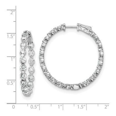 Sterling Silver 36mm CZ Inside-Out Hoop Earrings – view 5