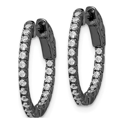Sterling Silver 18mm CZ Hoop Earrings – view 3