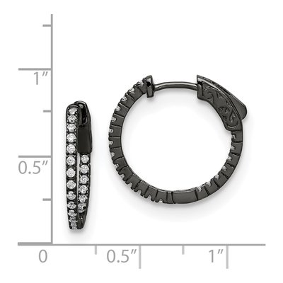 Sterling Silver 18mm CZ Hoop Earrings – view 5