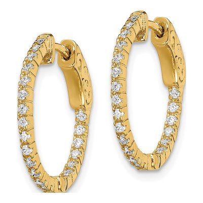 Gold-Plated Sterling Silver 18mm CZ In-And-Out Hoop Earrings – view 3