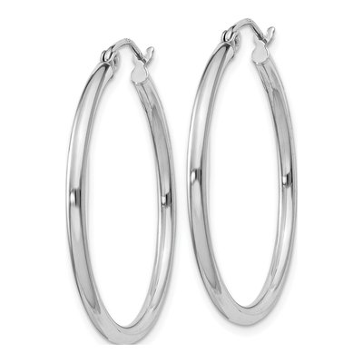 Sterling Silver 32mm Round Hoop Earrings – view 3