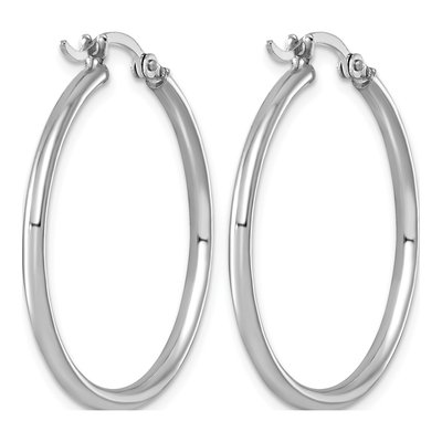 Sterling Silver 32mm Round Hoop Earrings – view 5