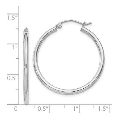 Sterling Silver 32mm Round Hoop Earrings – view 6