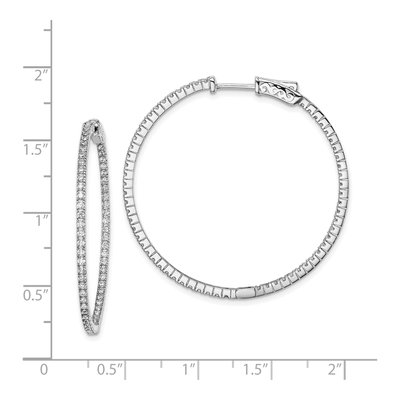 Sterling Silver 38mm CZ Inside-Out Hoop Earrings – view 5