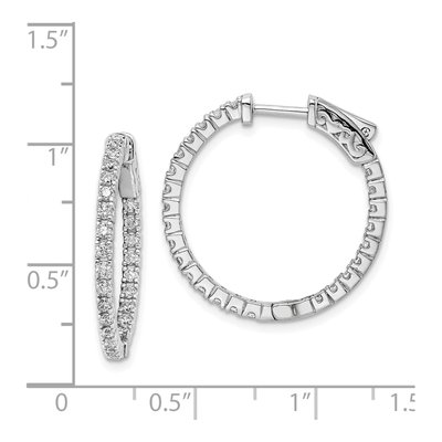 Sterling Silver 23mm CZ Inside-Out Hoop Earrings – view 5