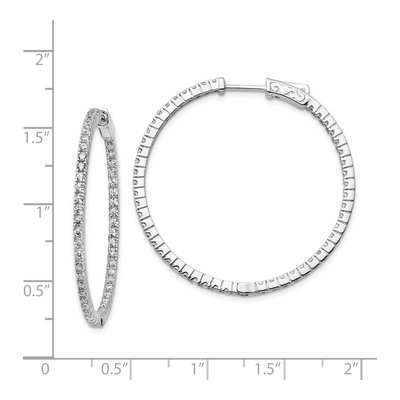 Sterling Silver 36mm CZ Inside-Out Hoop Earrings – view 5