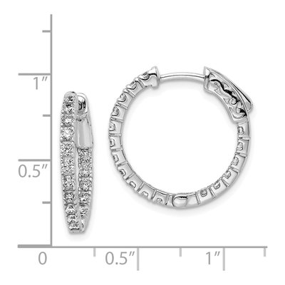 Sterling Silver 21mm CZ Inside-Out Hoop Earrings – view 5