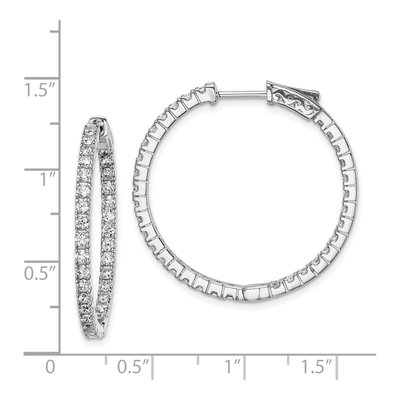 Sterling Silver 30mm CZ Inside-Out Hoop Earrings – view 5
