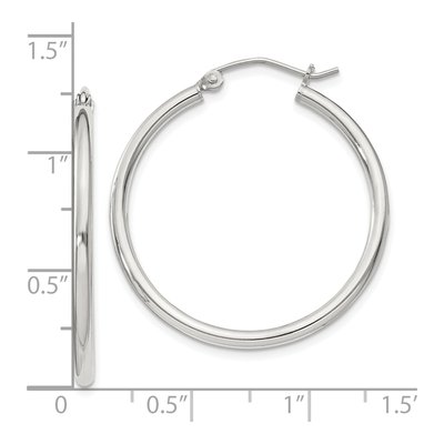 Sterling Silver 32mm Round Hoop Earrings – view 5