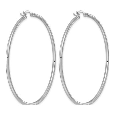 Sterling Silver 57mm Round Hoop Earrings – view 5