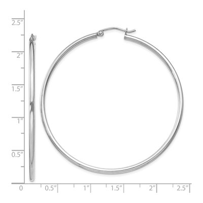 Sterling Silver 57mm Round Hoop Earrings – view 6