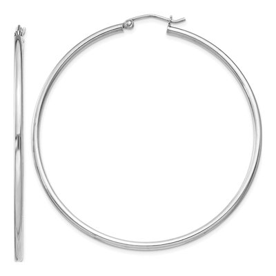 Sterling Silver 57mm Round Hoop Earrings