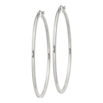 Sterling Silver 57mm Round Hoop Earrings – view 3
