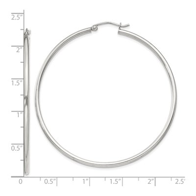 Sterling Silver 57mm Round Hoop Earrings – view 5