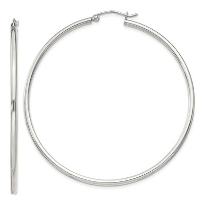 Sterling Silver 57mm Round Hoop Earrings