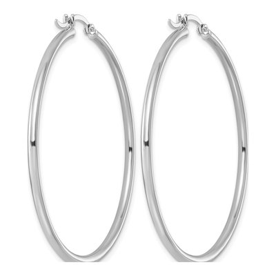 Sterling Silver 47mm Round Hoop Earrings – view 5