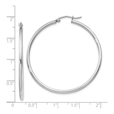Sterling Silver 47mm Round Hoop Earrings – view 6