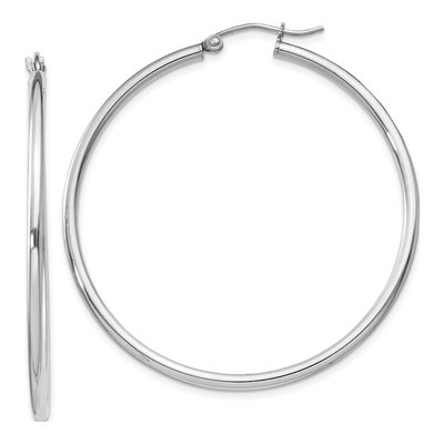Sterling Silver 47mm Round Hoop Earrings
