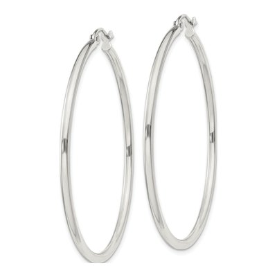 Sterling Silver 47mm Round Hoop Earrings – view 3