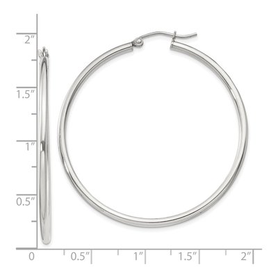 Sterling Silver 47mm Round Hoop Earrings – view 5