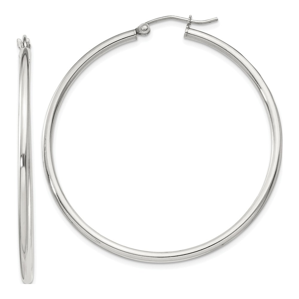 Sterling Silver 47mm Round Hoop Earrings