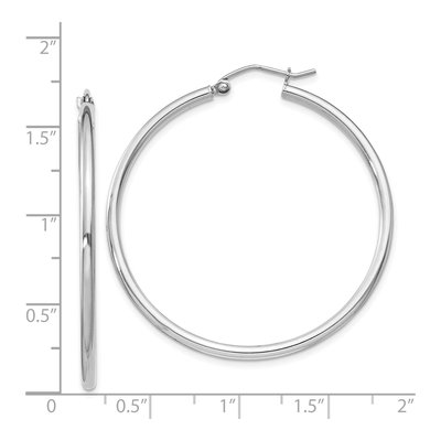 Sterling Silver 42mm Round Hoop Earrings – view 6