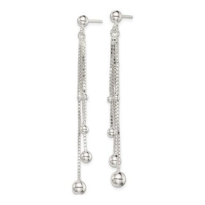 Sterling Silver Beaded Dangle Earrings – view 3