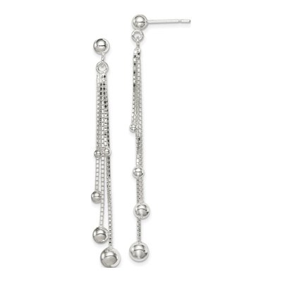 Sterling Silver Beaded Dangle Earrings