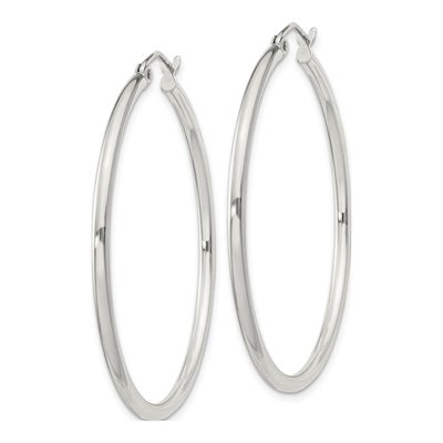 Sterling Silver 42mm Round Hoop Earrings – view 3