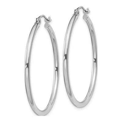 Sterling Silver 37mm Hoop Earrings – view 3
